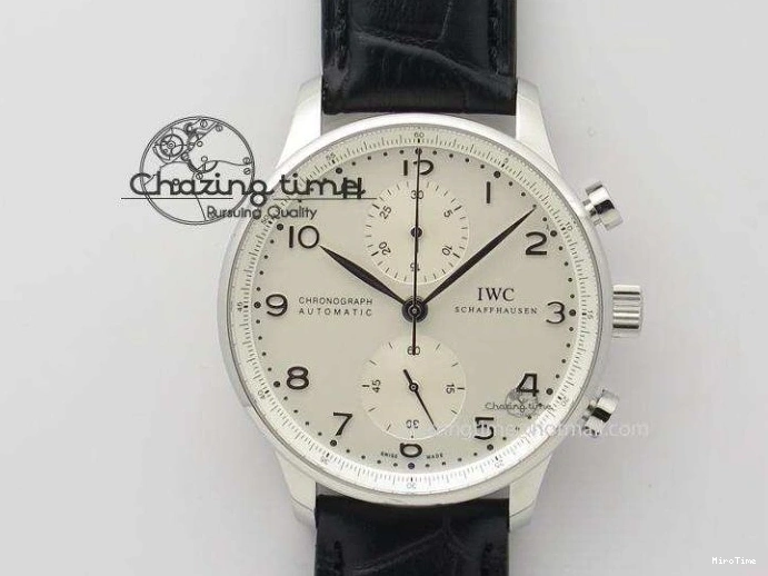 MIROTIME 0211 Portuguese Real PR Real Annual Calendar IW503502 ZF 1:1 Best Edition Black Dial Steel Markers on Black Leather Strap A StreetReady 7134